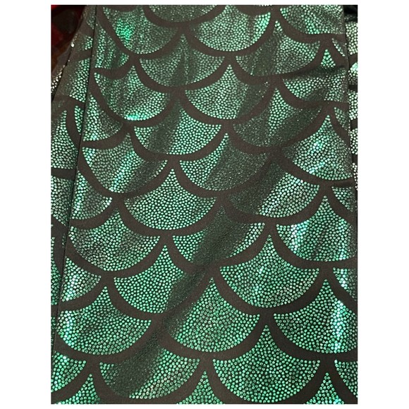 MERMAID Green Black Scales Sparkly Print Maxi Skirt - Picture 3 of 3